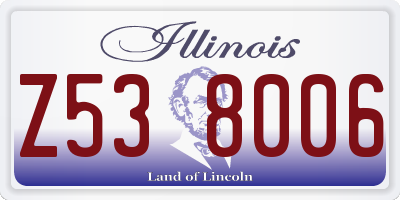 IL license plate Z538006