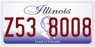 IL license plate Z538008