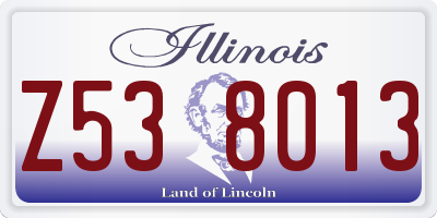 IL license plate Z538013
