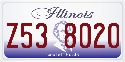 IL license plate Z538020