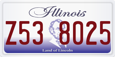 IL license plate Z538025