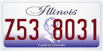 IL license plate Z538031
