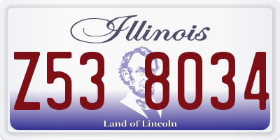 IL license plate Z538034