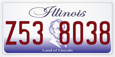 IL license plate Z538038