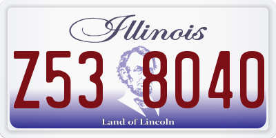 IL license plate Z538040