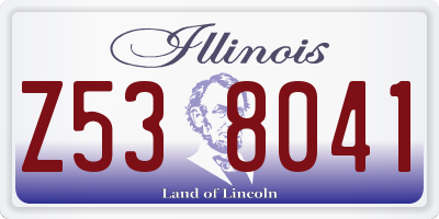 IL license plate Z538041