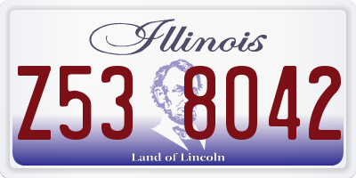 IL license plate Z538042