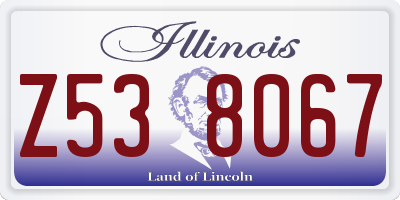 IL license plate Z538067