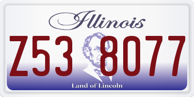 IL license plate Z538077
