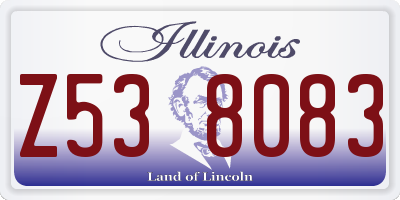 IL license plate Z538083