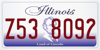 IL license plate Z538092
