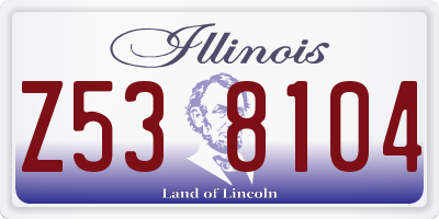 IL license plate Z538104