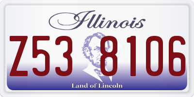 IL license plate Z538106