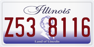 IL license plate Z538116