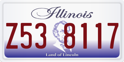 IL license plate Z538117