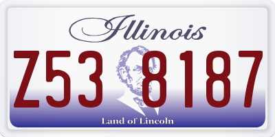 IL license plate Z538187