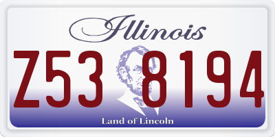 IL license plate Z538194