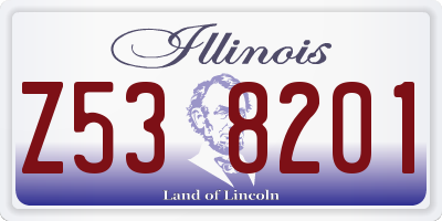 IL license plate Z538201