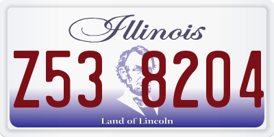 IL license plate Z538204