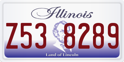 IL license plate Z538289