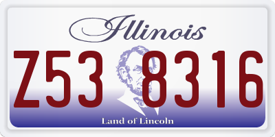 IL license plate Z538316