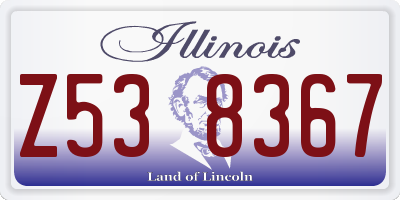 IL license plate Z538367