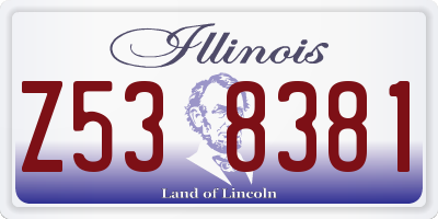 IL license plate Z538381