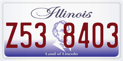 IL license plate Z538403
