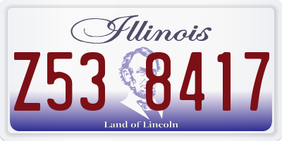 IL license plate Z538417
