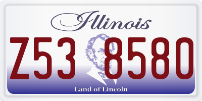 IL license plate Z538580