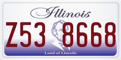 IL license plate Z538668