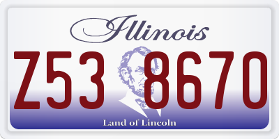 IL license plate Z538670