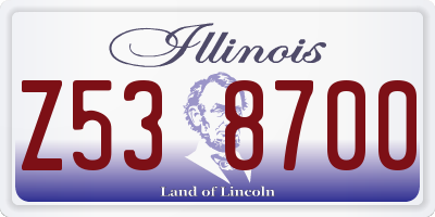 IL license plate Z538700
