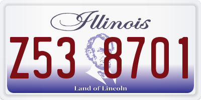 IL license plate Z538701