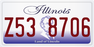 IL license plate Z538706