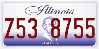 IL license plate Z538755
