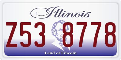 IL license plate Z538778