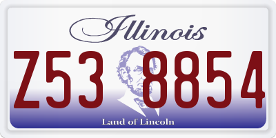 IL license plate Z538854
