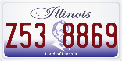 IL license plate Z538869
