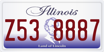IL license plate Z538887