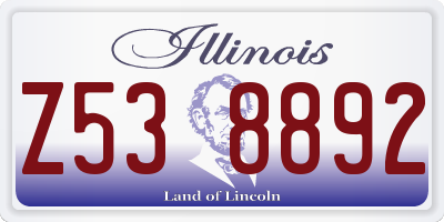 IL license plate Z538892