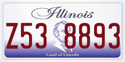 IL license plate Z538893