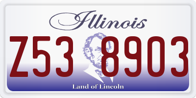 IL license plate Z538903