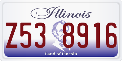 IL license plate Z538916