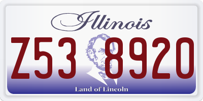 IL license plate Z538920