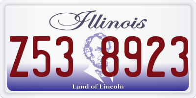 IL license plate Z538923