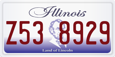 IL license plate Z538929