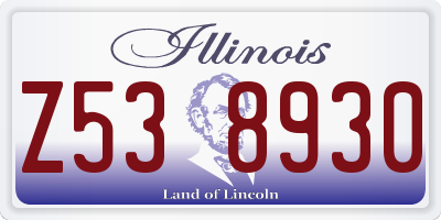 IL license plate Z538930