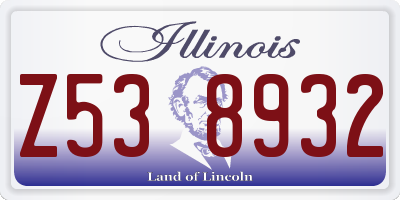 IL license plate Z538932