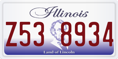 IL license plate Z538934